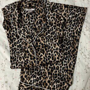 Victoria's Secret Satin Leopard Pajama Set